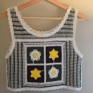 Vintage Crocheted Floral Top